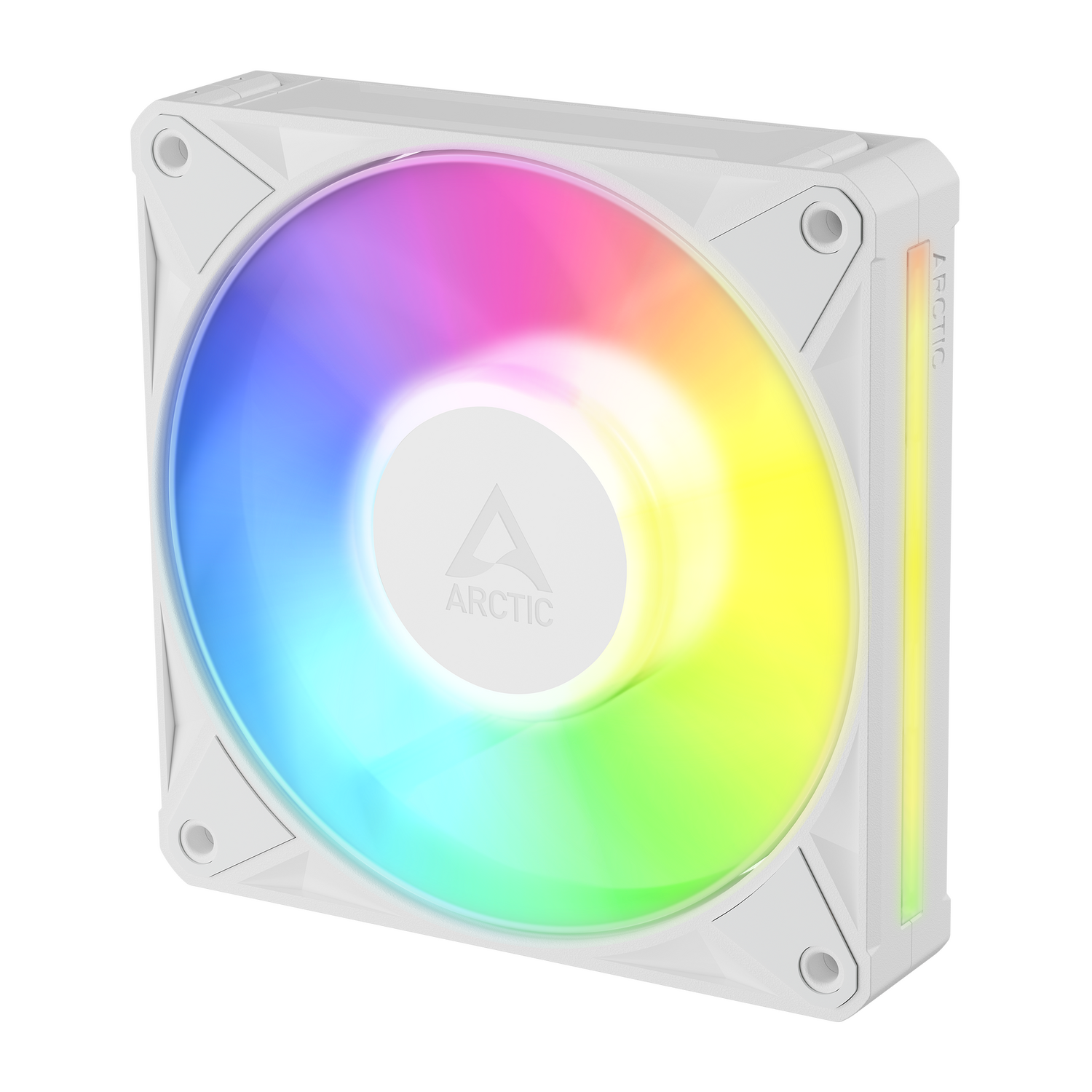 Set 3 ventilatoare Arctic "BioniX P12 A-RGB Wh", 120mm, 450 - 3000 RPM, FDB, 76 cfm, 4-Pin PWM | 3-pin ARGB, alb, "ACFAN00338A" - imagine 4
