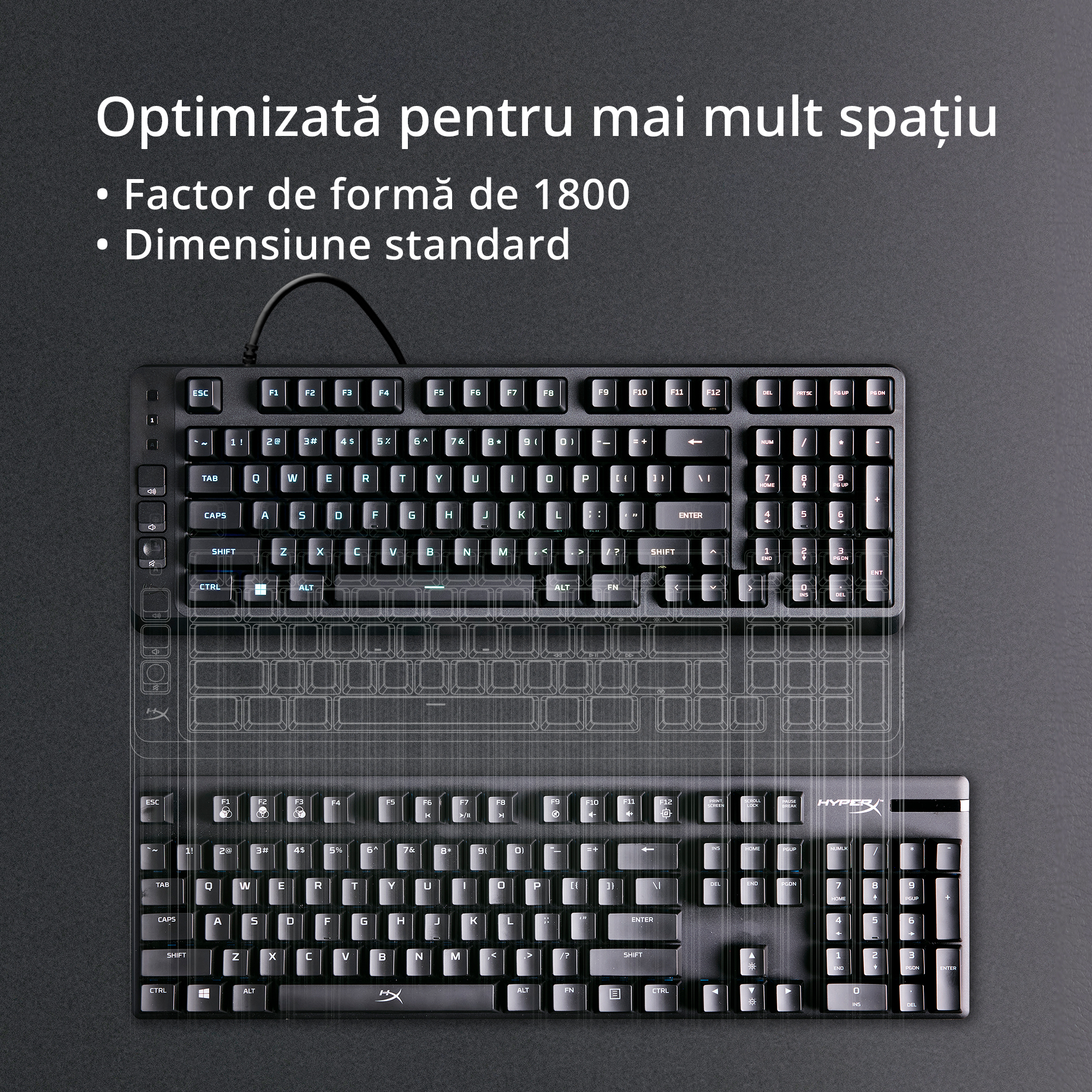 Tastatura HP HyperX Eve 1800GAM, negru"B7JE0AA" - imagine 4