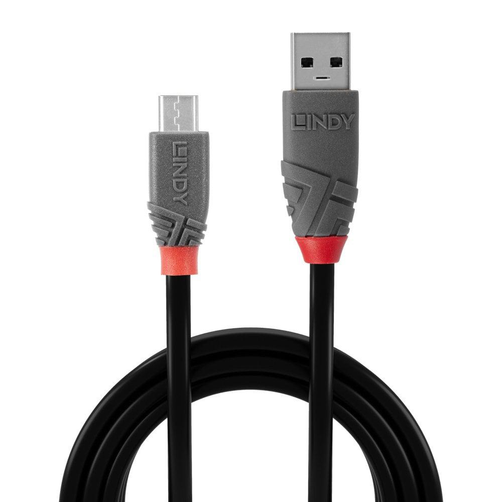 CABLU alimentare si date Lindy pt.smartphone Micro-USB (T) la USB 2.0 (T), 2 m, PVC, negru, "LY-36733" (timbru verde 0.08 lei)