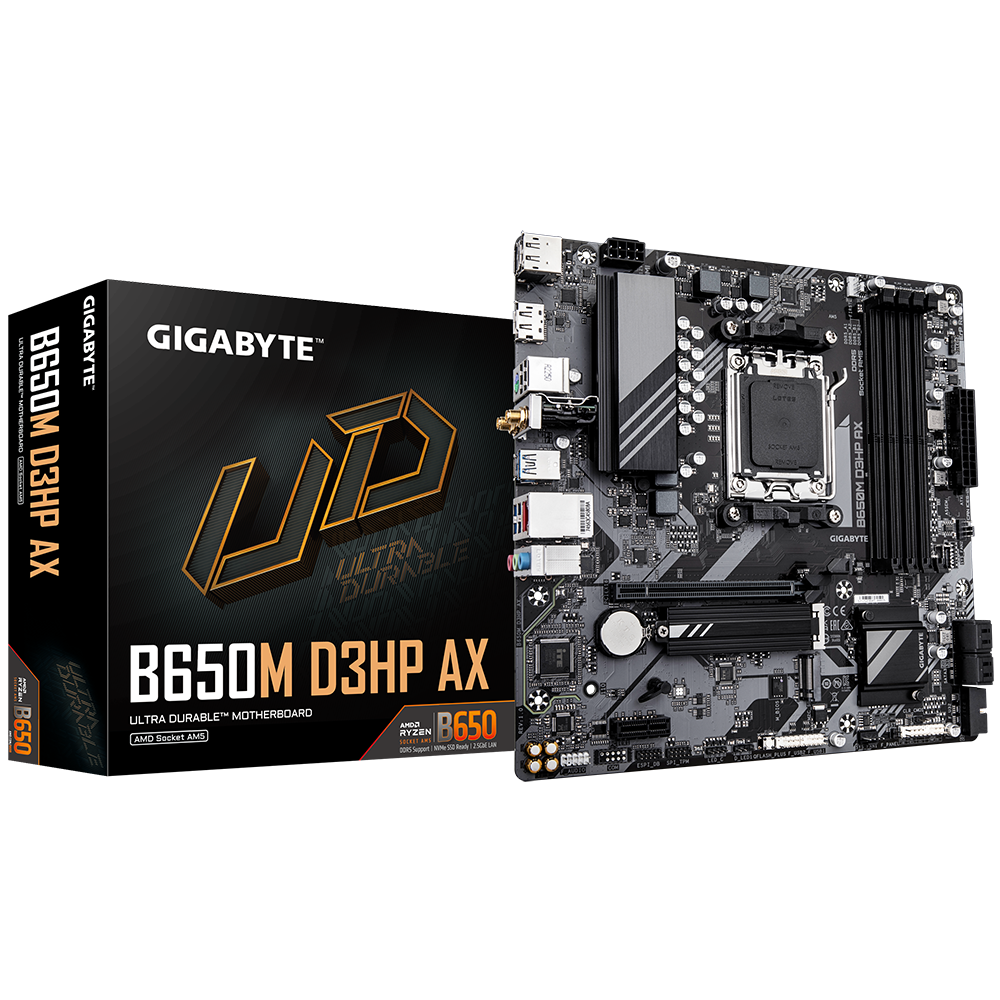 PLACI de BAZA Gigabyte B650M D3HP AX AM5, 4x DDR5, 2x DP 1x HDMI, 1x PCIE x16 1x PCIE x1, 2x M.2, 4x SATA 6gb/s, mATX "B650M D3HP AX"