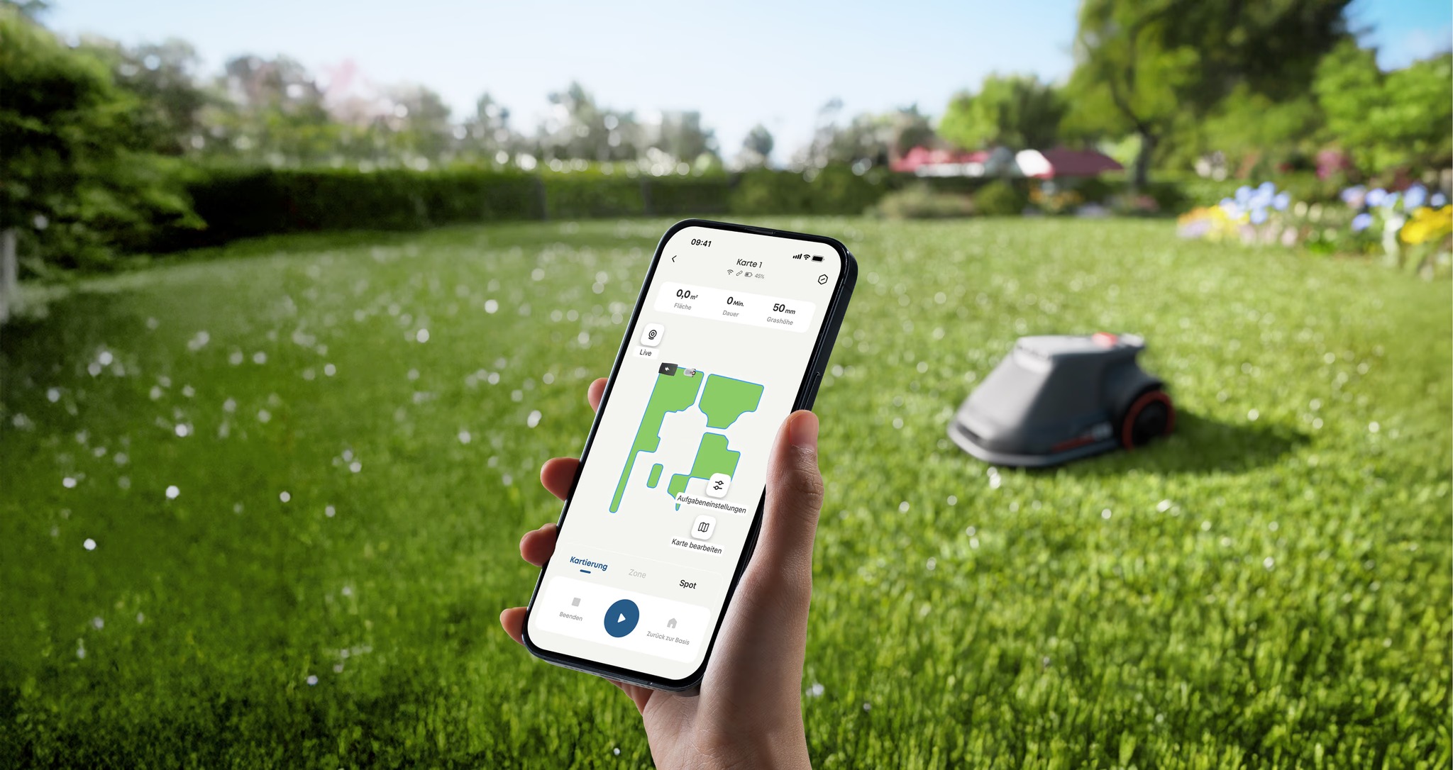 Robot tuns iarba Anker "eufy ", GPS, Wi-Fi, 4G, inaltime de taiere 2.5 - 7.6 cm, max 800m2, camera FOV 96° orizontal, 80° vertical, cartografiere, inaltime max iarba 9cm, gri, "T2880GA2" - 0194644311179 - imagine 11