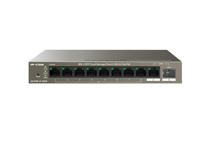 IP-COM 8-PORT GIGABIT DESKTOP SWITCH POE "G2210P-8-102W"(timbru verde 2 lei)