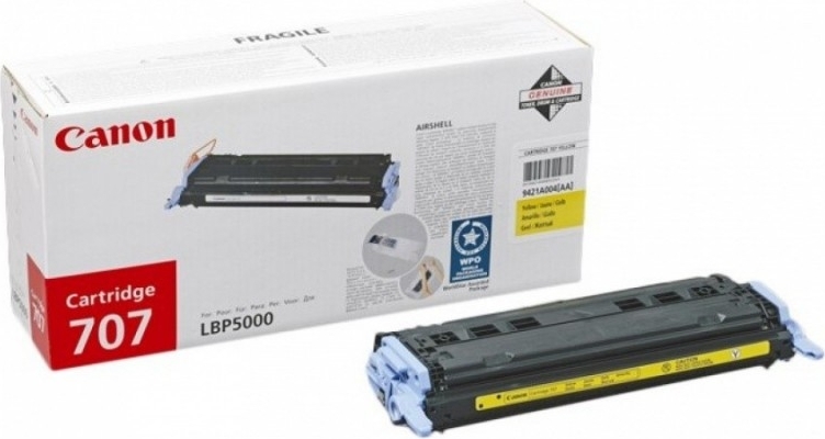 Toner Original Canon Yellow, CRG-707Y, pentru LBP 5000|LBP 5100, 2K, (timbru verde 1.2 lei) , "CR9421A004AA"