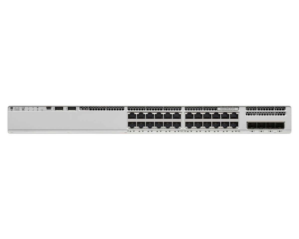 SWITCH PoE CISCO, "Catalyst 9200L-24P"port Gigabit x 24, managed, rackabil, carcasa metalica, "C9200L-24P-4G-E" (timbru verde 2 lei)