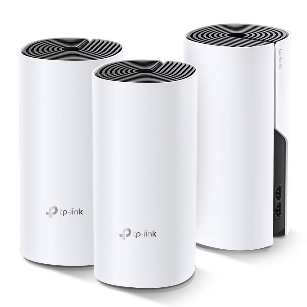 MESH TP-LINK, wireless, router AC1200, pt interior, 1200 Mbps, port LAN, WAN, 2.4 GHz | 5 GHz, antena externa x 2, standard 802.11ac, "Deco M4(3-pack)" (timbru verde 2.00 lei)