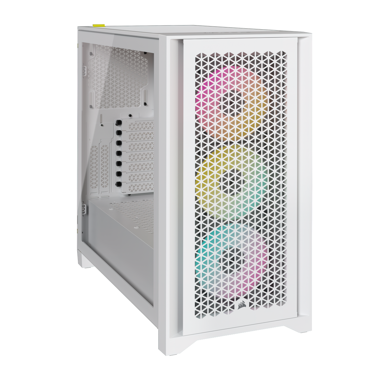CARCASA Corsair iCUE 4000D RGB AIRFLOW Mid-Tower Case, True White - 3x AF120 RGB ELITE White Fans - iCUE Lighting Node PRO Controller - High-airflow Design "CC-9011241-WW" (timbru verde 0.24 lei)