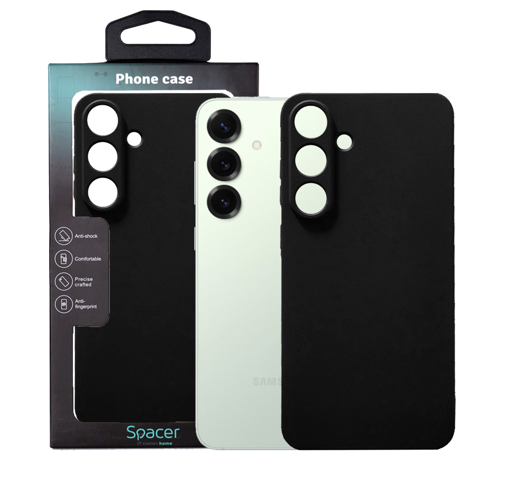 Husa Samsung Galaxy S25 Plus Spacer, negru, grosime 1.5mm, material flexibil TPU "SPPC-SM-GX-S25PL-TPU"