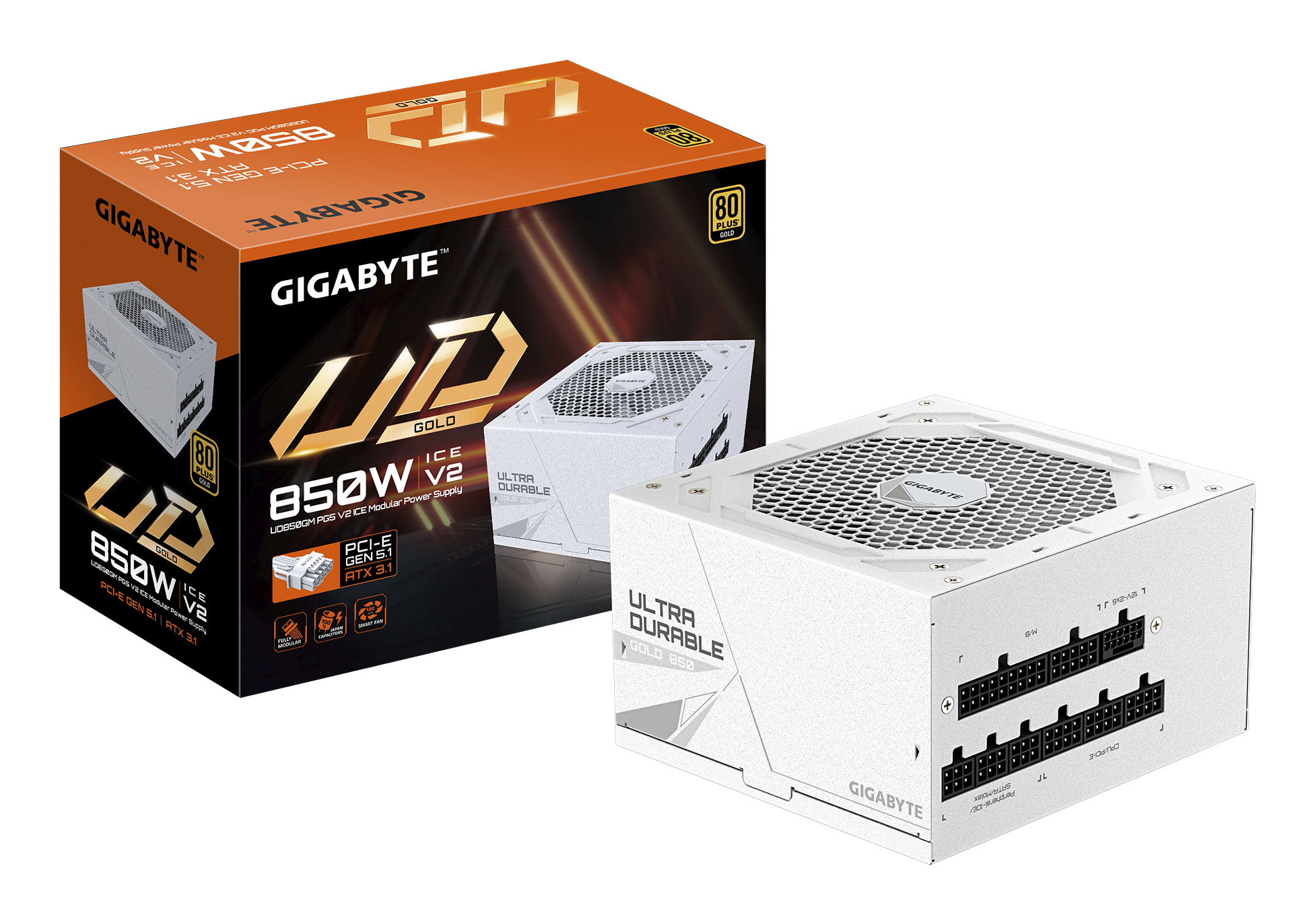 Sursa GIGABYTE GP-UD850GM PG5 ICE "GP-UD850GM PG5 ICE" (timbru verde 2 lei)