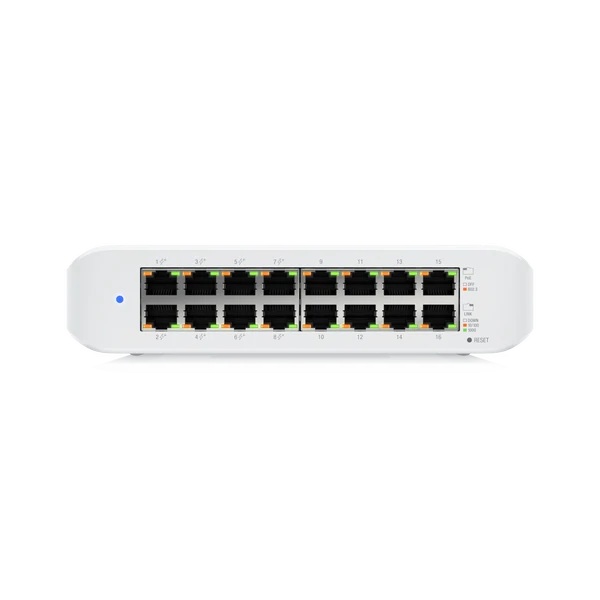 SWITCH. PoE Ubiquiti UniFi Desktop 16Port Gigabit Switch with PoE "USW-LITE-16-POE-EU" (timbru verde 2 lei)