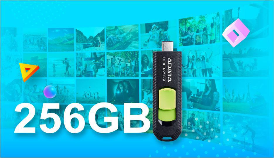 USB 256GB ADATA ACHO-UC300-256G-RBK, "ACHO-UC300-256G-BK" (timbru verde 0.03 lei)