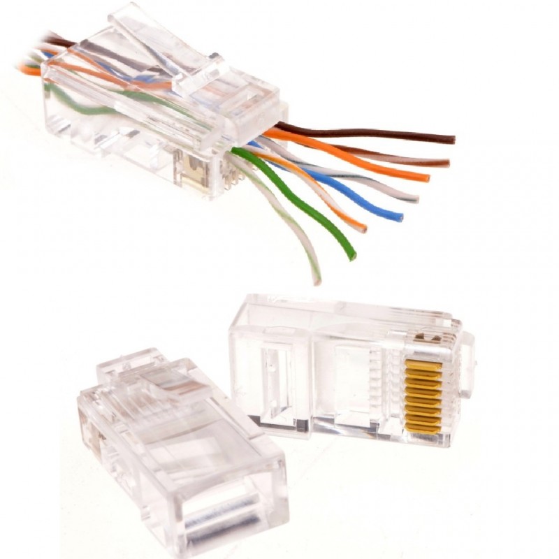 Mufa RJ45 UTP cat.6 passthrough (100 buc) - EMTEX "EMT-PR6-UTP"