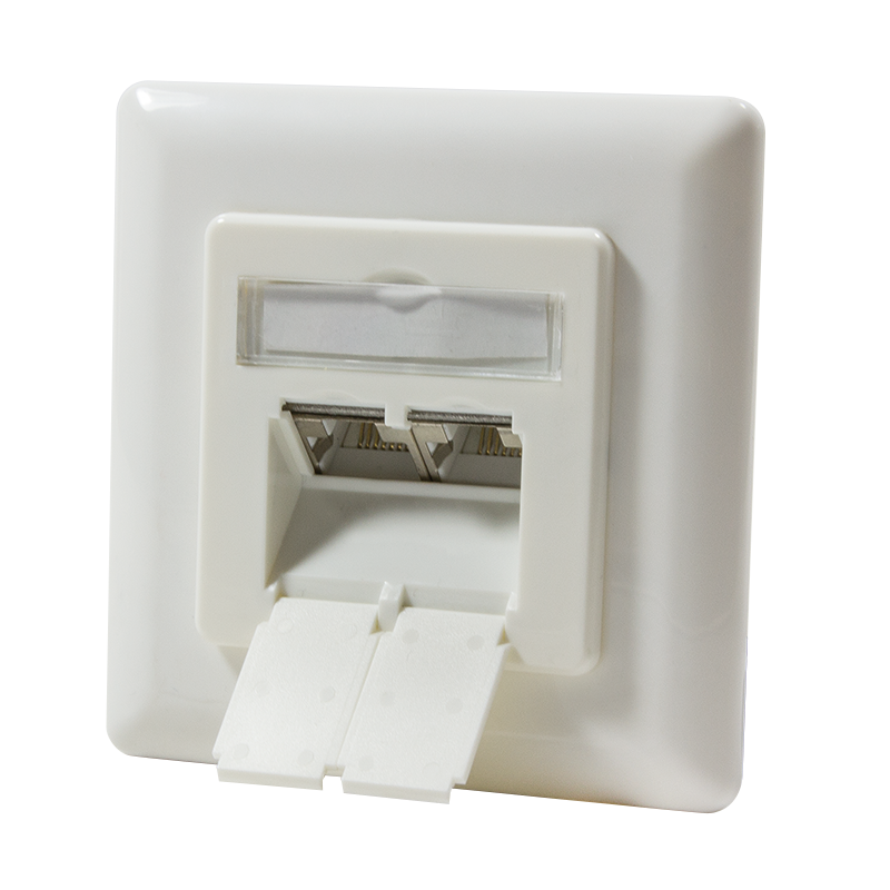 PRIZA RJ-45 aplicabila cu 2 iesiri LOGILINK pt. cablu FTP, Cat6, RJ-45 (M) x 2, ecranat, plastic cu metal, pure white, 1 buc, "NP0023"
