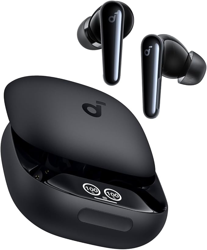 Casti TWS Anker "Soundcore Liberty 4 Pro", tip butoni, utilizare multimedia, Bluetooth 5.3, 6 x mic, durata baterie pana la 40 ore, IPX5, ANC, negru, "A3954G11" (timbru verde 0.18 lei) - 0194644294250