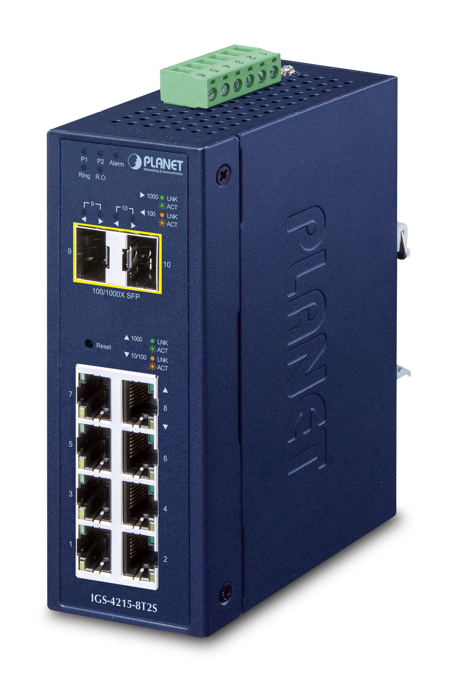 NET SWITCH 8PORT 1000M/IGS-4215-8T2S PLANET "IGS-4215-8T2S" (timbru verde 2 lei)