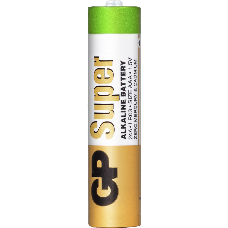 Baterie GP Batteries, Super Alcalina AAA (LR03) 1.5V alcalina, shrink 2 buc. "GP24AEB-2S2" "GPPCA24AS024" (timbru verde 0.16 lei)