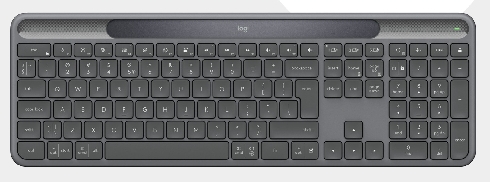 LOGITECH Slim Solar+ for Business - GRAPHITE - US INTL - 2.4GHZ/BT - INTNL-973 - UNIV "920-013779" (timbru verde 0.8 lei)