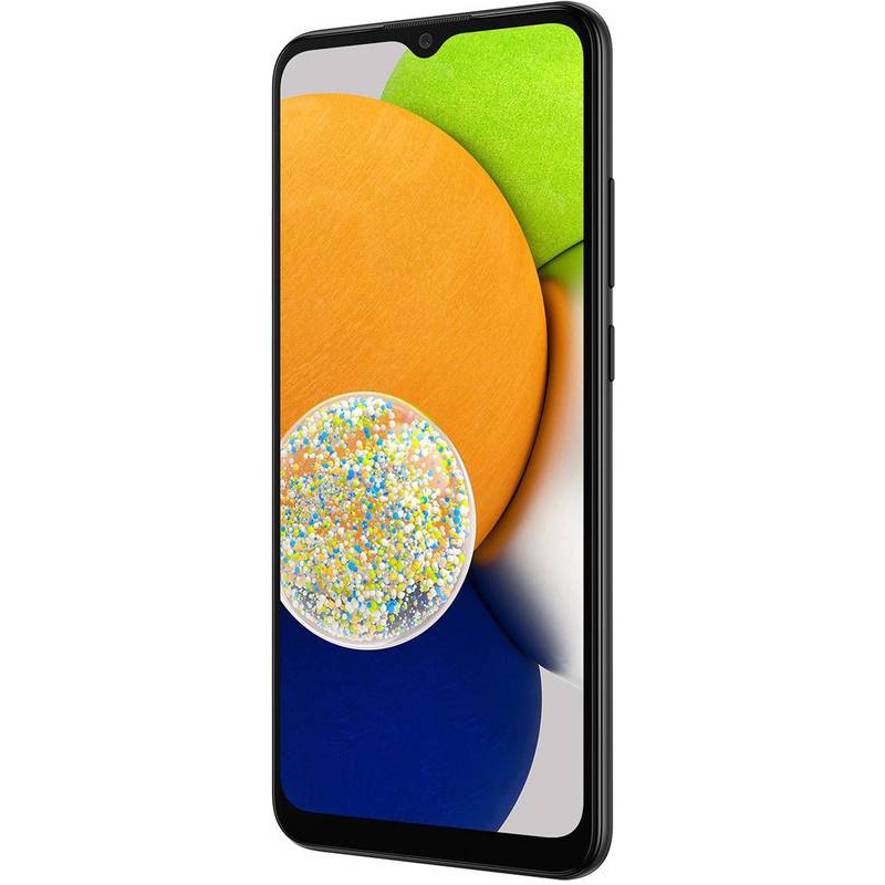 SMARTphone Samsung, "Galaxy A03" ecran 6.5 inch, dual sim, rez. camera 48 Mpix, memorie interna 64 GB, 4G, Android, acumulator 5000 mAh, negru, "SM-A035GZKG" (timbru verde 0.45 lei)