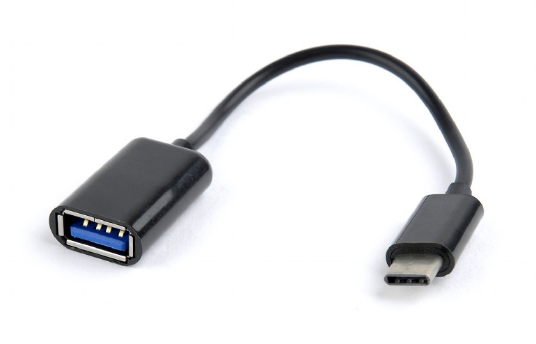 CABLU adaptor OTG GEMBIRD, pt. smartphone, USB 2.0 Type-C (T) la USB 2.0 (M), 16cm, asigura conectarea telef. la o tastatura, mouse, HUB, stick, etc., negru, "AB-OTG-CMAF2-01" (timbru verde 0.08 lei)