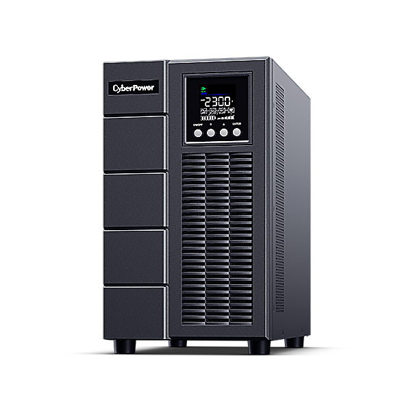 UPS CYBER POWER Online dubla conversie cu sin. pura, cu management, Tower, LCD, 3000VA/2700W, 7x IEC, baterie 6x 12V/9Ah, incarcare pana la 4h, USB, RS232, slot SNMP, APFC, LCD col, EPO, tehn. GreenP, "OLS3000EA" (timbru verde 40 lei)
