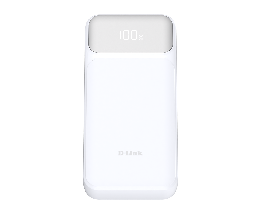 POWER BANK D-Link, 20000mAh 65W max, USB PD 3.0 si QC 3.0, 2 x USB Type-C, 1 x USB, dimensiuni 144 x 69 x 29 mm, alb "DPP-201" (timbru verde 0.98 lei)