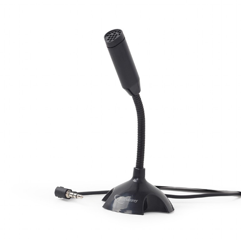 MICROFON GEMBIRD, suport tip "picior", conector Jack 3.5 mm, negru, "MIC-D-02" (timbru verde 0.03 lei)
