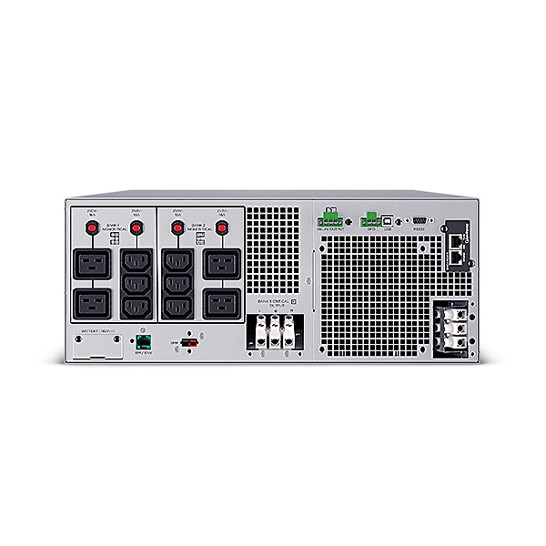 UPS CYBER POWER Online dubla conversie cu sin. pura, cu management, Rack 4U, LCD, 10000VA/10000W, 10x IEC, baterie 16x 12V/9Ah, incarcare pana la 4h, USB, RS232, slot SNMP, APFC, LCD col, EPO, EBM, GreenP, "OL10KERTHD" - imagine 4