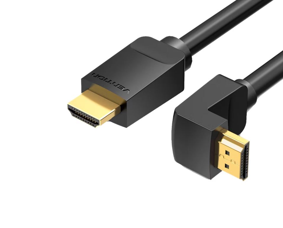 Cablu video Vention, HDMI(T) la HDMI(T), 3m, rezolutie maxima 4K la 60Hz, conectori auriti, cupru, unghi 270 grade, negru, "AAQBI" (timbru verde 0.18lei) - 6922794745377