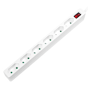 PRELUNGITOR LOGILINK, Euro skt x 6, conectare prin Schuko (T), cablu 1.5 m, 7.5 A, protectie contact accidental, on / off, alb, "LPS232" (timbru verde 0.18 lei)