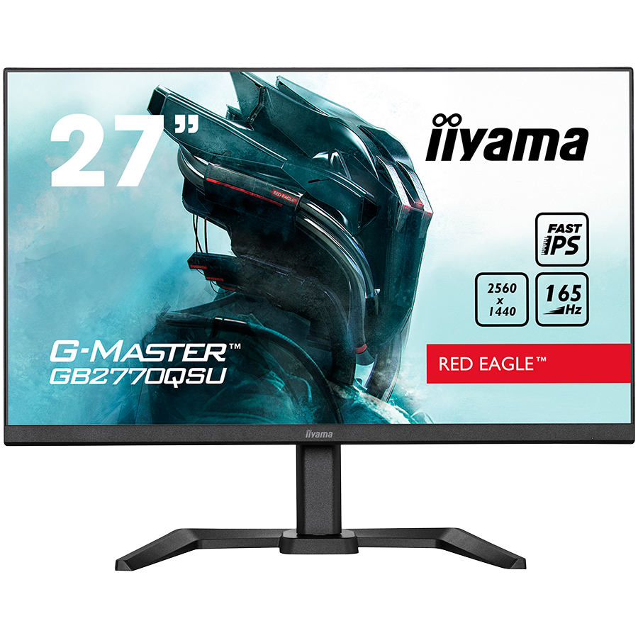 MONITOARE Iiyama 27" Fast IPS Gaming, G-Master Red Eagle, 2560x1440@165Hz, 400cd/m2, 1000:1, HDMI, DisplayPort, 0,5ms (GTG), HDR400, Speakers, USB-HUB (2x3.0) "GB2770QSU-B5" (timbru verde 7 lei)