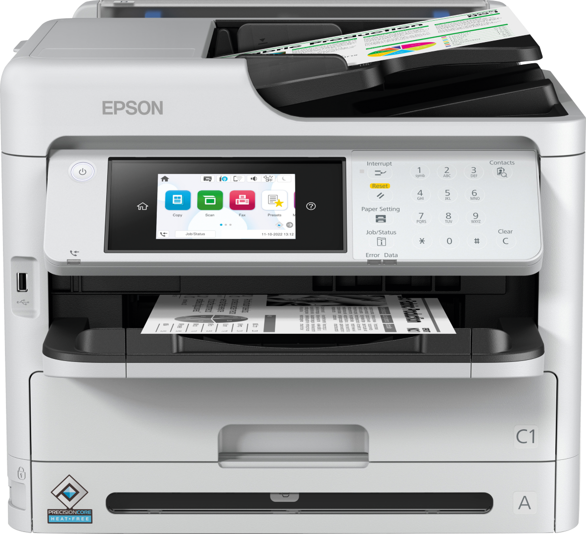 Multifunctional Inkjet Color Epson WF-M5899DWF, A4,Functii:Impr.|Scan.|Cop.|Fax, Vit de Print Mono: 34ppm,Vit de print color:34ppm,Conectiv:USB|Retea|Wi-Fi, Duplex:,ADF:Da(Timbru Verde 23lei), "C11CK76401"
