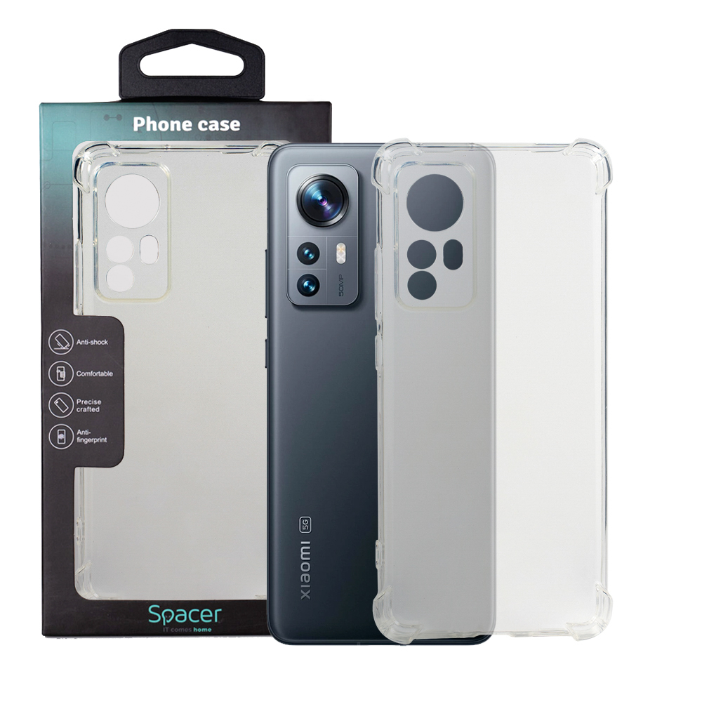 Husa Xiaomi 12 Spacer, transparenta, grosime 1.5mm, protectie suplimentara antisoc la colturi, material flexibil TPU "SPPC-XI-12-CLR"