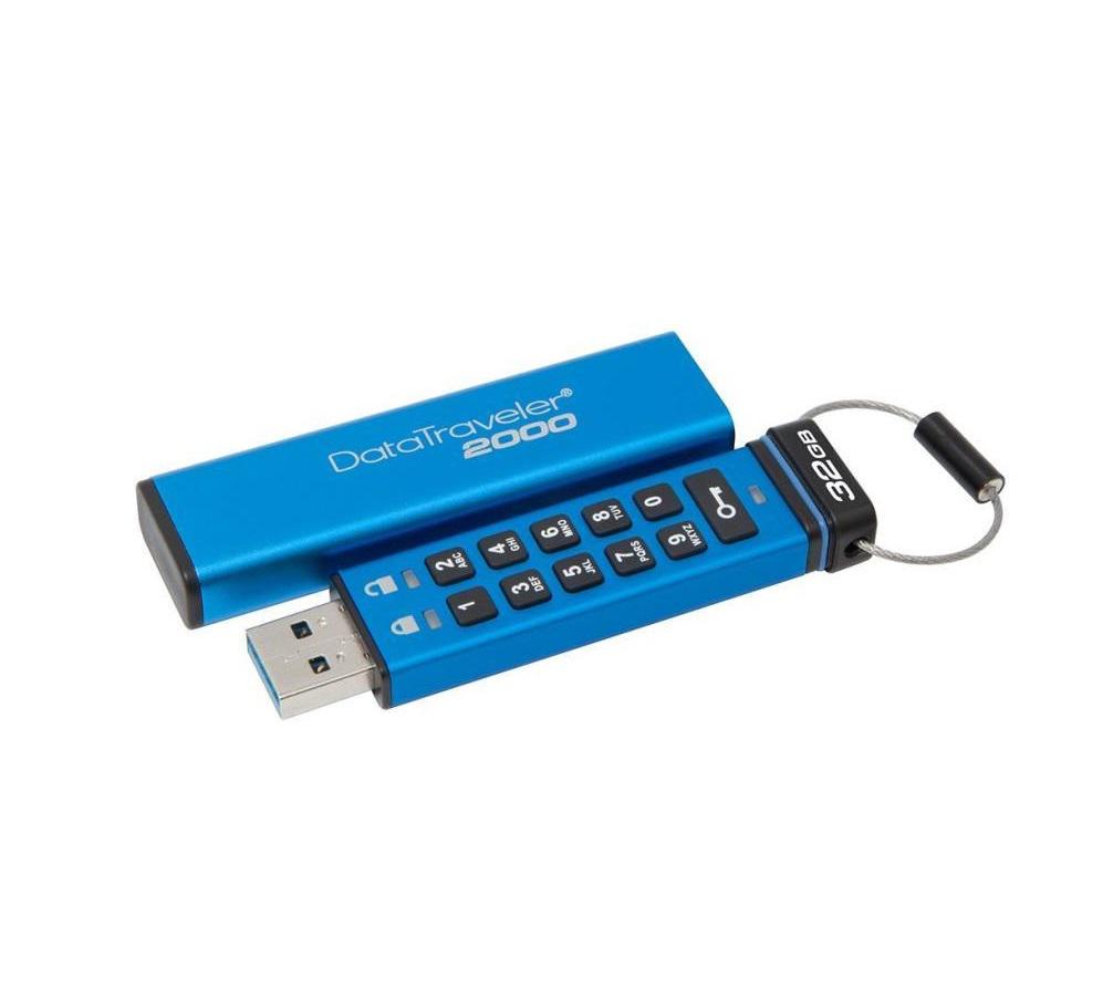 MEMORIE USB 3.1 KINGSTON 8 GB, cu capac | cu cifru, carcasa plastic, albastru, "DT2000/8GB" (timbru verde 0.03 lei)