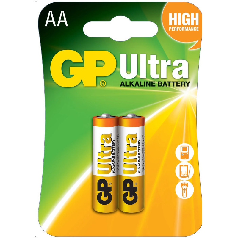Baterie GP Batteries, Ultra Alcalina AA (LR6) 1.5V alcalina, blister 2 buc. "GP15AU-2UE2" "GPPCA15AU016" (timbru verde 0.16 lei)