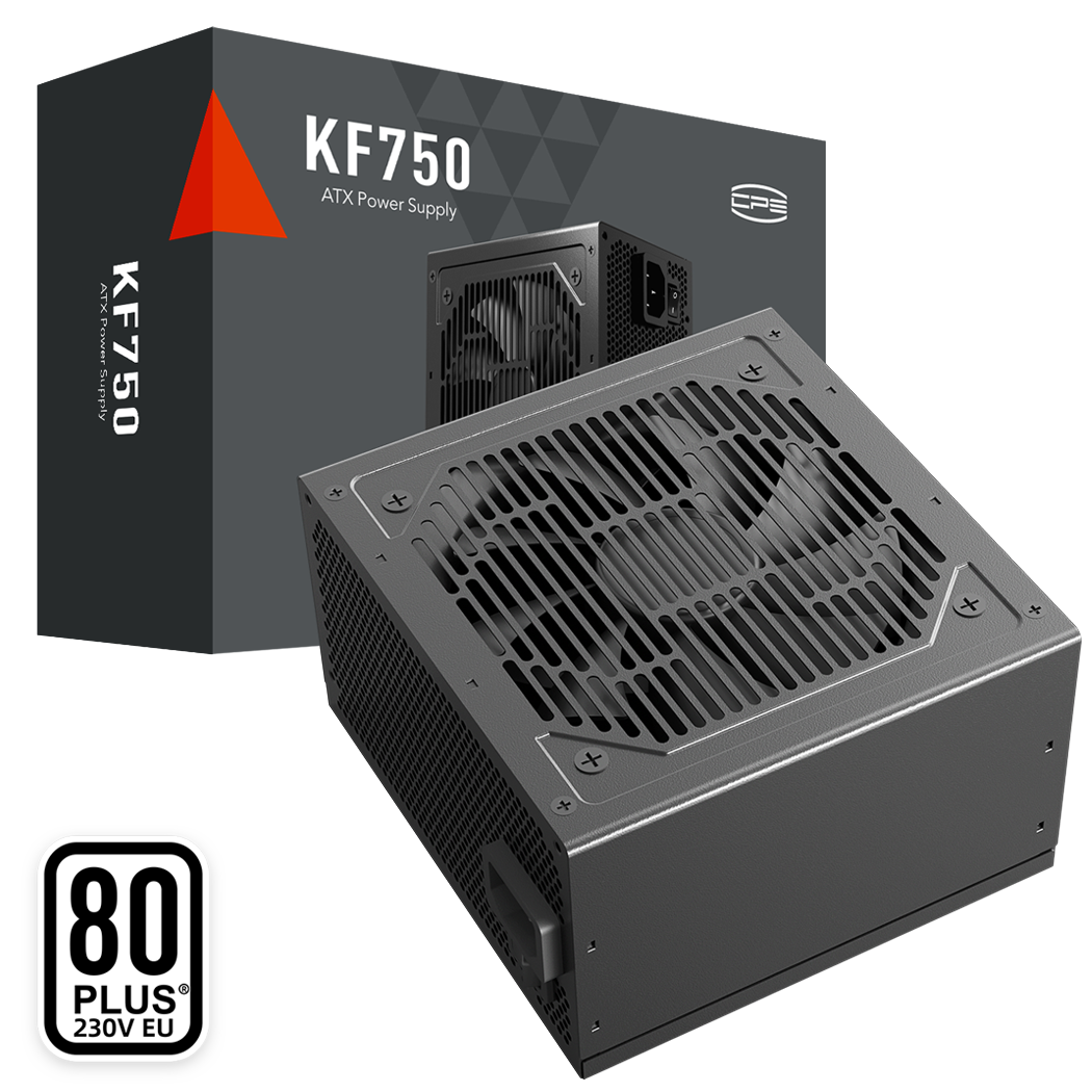 SURSA PCCOOLER, 750W, fan 120mm, certificare 80PLUS White, MB 20+4 pin x 1, CPU 4+4 pin x 2 , PCI-E 6+2 pin x 2, SATA x 3, "KF750" (timbru verde 2lei)