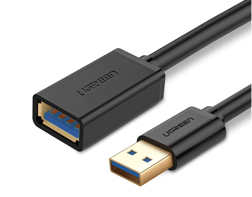 CABLU USB Ugreen prelungitor, "US129" USB 3.0 (T) la USB 3.0 (M), conectori auriti, 3m, negru, "30127" (timbru verde 0.18 lei) - 6957303831272