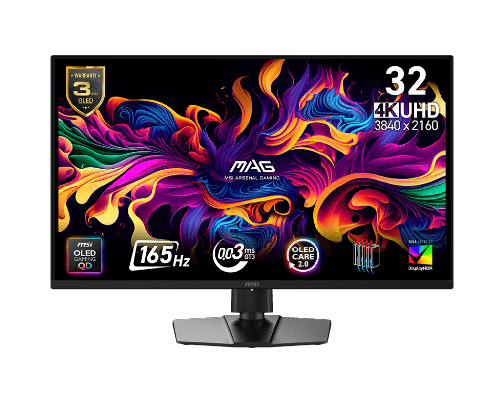 Monitor MSI MAG 322UP QD-OLED E16, 31.5", UHD, 3840 x 2160, HDMI, Display Port, NVIDIA G-SYNC, AMD FreeSync Premium Pro,165Hz, 0.03ms, Negru "MAG 322UP QD-OLED E16" (timbru verde 7 lei)