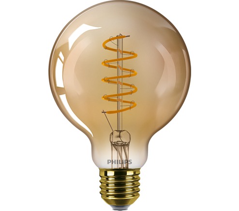 BEC LED Philips, soclu E27, putere 4 W, forma oval, lumina alb calda, alimentare 220 - 240 V, "000008719514315471" (timbru verde 0.45 lei)
