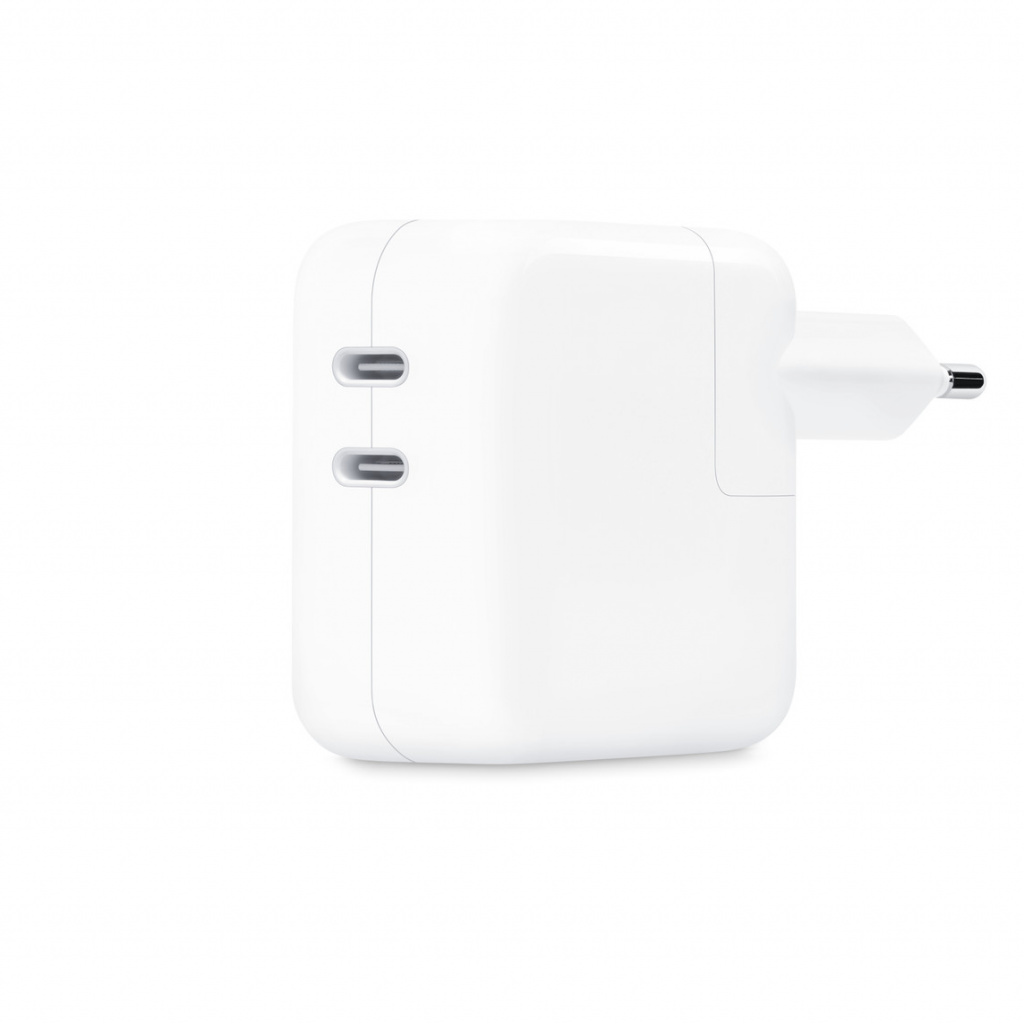 INCARCATOR RETEA Apple 35W Dual, USB Type-C x 2 Port Power Adapter "MNWP3ZM/A" (timbru verde 0.18 lei)
