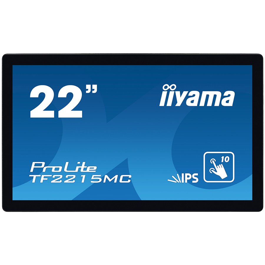 IIYAMA Monitor 21,5" PCAP Bezel Free 10P Touch with Anti-Finger print coating, 1920x1080, IPS panel, DisplayPort, HDMI, VGA, 315 cd/m2, 1000:1, 14ms, USB Interface,MultiTouch "TF2215MC-B2" (timbru verde 7 lei)