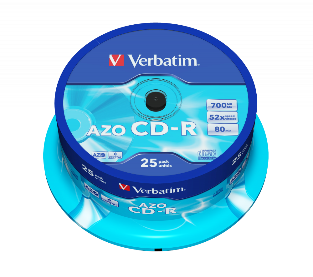 CD-R VERBATIM 700MB, VITEZA 52X, CRYSTAL SURFACE, SPINDLE, 25 BUC, "43352"