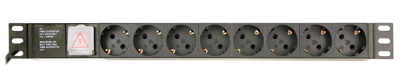 PDU GEMBIRD 1U pt. rack 19 inch, 8 prize Schuko, intrare Schuko, max 10 A, on/off, 3 m, "EG-PDU-014" (timbru verde 0.8 lei)