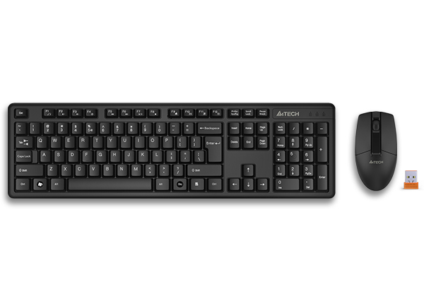 Kit TASTATURA si Mouse A4TECH, "GK-3+G3-330N", wireless, 104 taste format standard, mouse 1000dpi, 3/1 butoane, negru, "3330N" (timbru verde 0.8 lei)