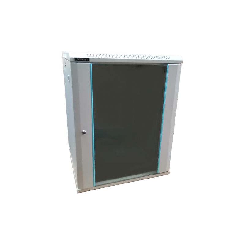 CABINETE Dateup Rack 19 15U 600x450, de perete, usa din sticla, panouri detasabile si securizate, dezasamblat, capacitate 70kg, gri RAL7035, DATEUP "MP.6415.9000"