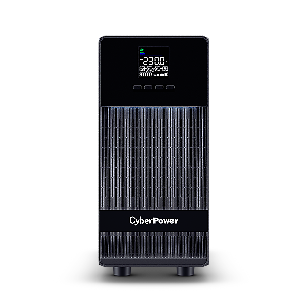 UPS CYBER POWER Online dubla conversie cu sin. pura, cu management, Tower slim, LCD, 3000VA/2700W, 4x Schuko, 2x IEC, baterie 6x 12V/9Ah, incarcare pana la 4h, USB, RS232, slot SNMP, APFC, LCD col, EPO, EBM, GreenP, "OLS3KECR" (timbru verde 32 lei)