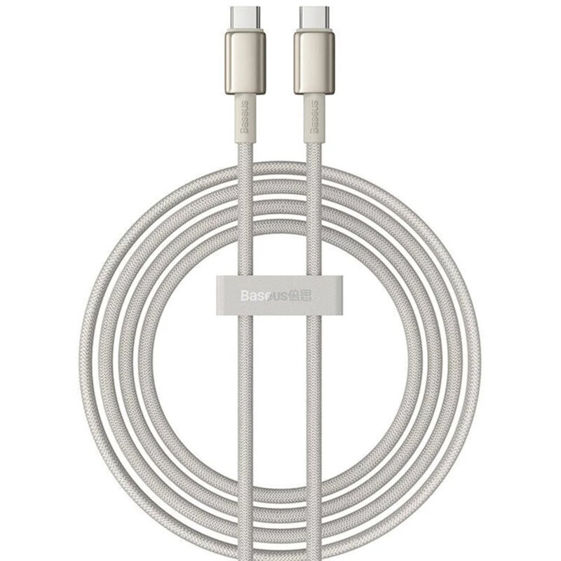 CABLU alimentare si date Baseus Tungsten, Fast Charging Data Cable pt. smartphone, USB Type-C la USB Type-C 100W, braided, 2m, galben "P10319800G21-01" (timbru verde 0.08 lei) - 6932172655549