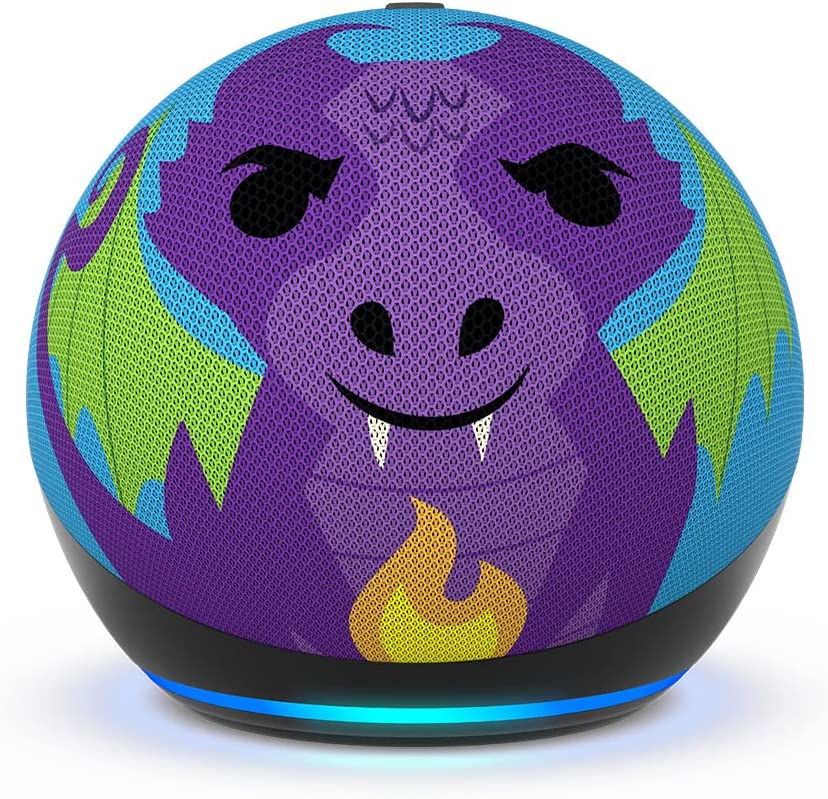 Boxa portabila Echo Dot 5 Generation Kids Dragon Design "B09L58QFKY" (timbru verde 0.8 lei)