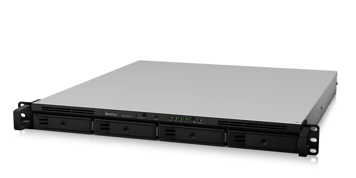 NAS SYNOLOGY, Rack, HDD x 4 | M.2 S-ATA x 2, capacitate maxima 64 TB, memorie RAM 8 GB, RJ-45 (Gigabit) x 4, porturi PCI-E3.0x8 | USB 3.0 x 2 | eSATA, "RS1619xs+" (timbru verde 4 lei)