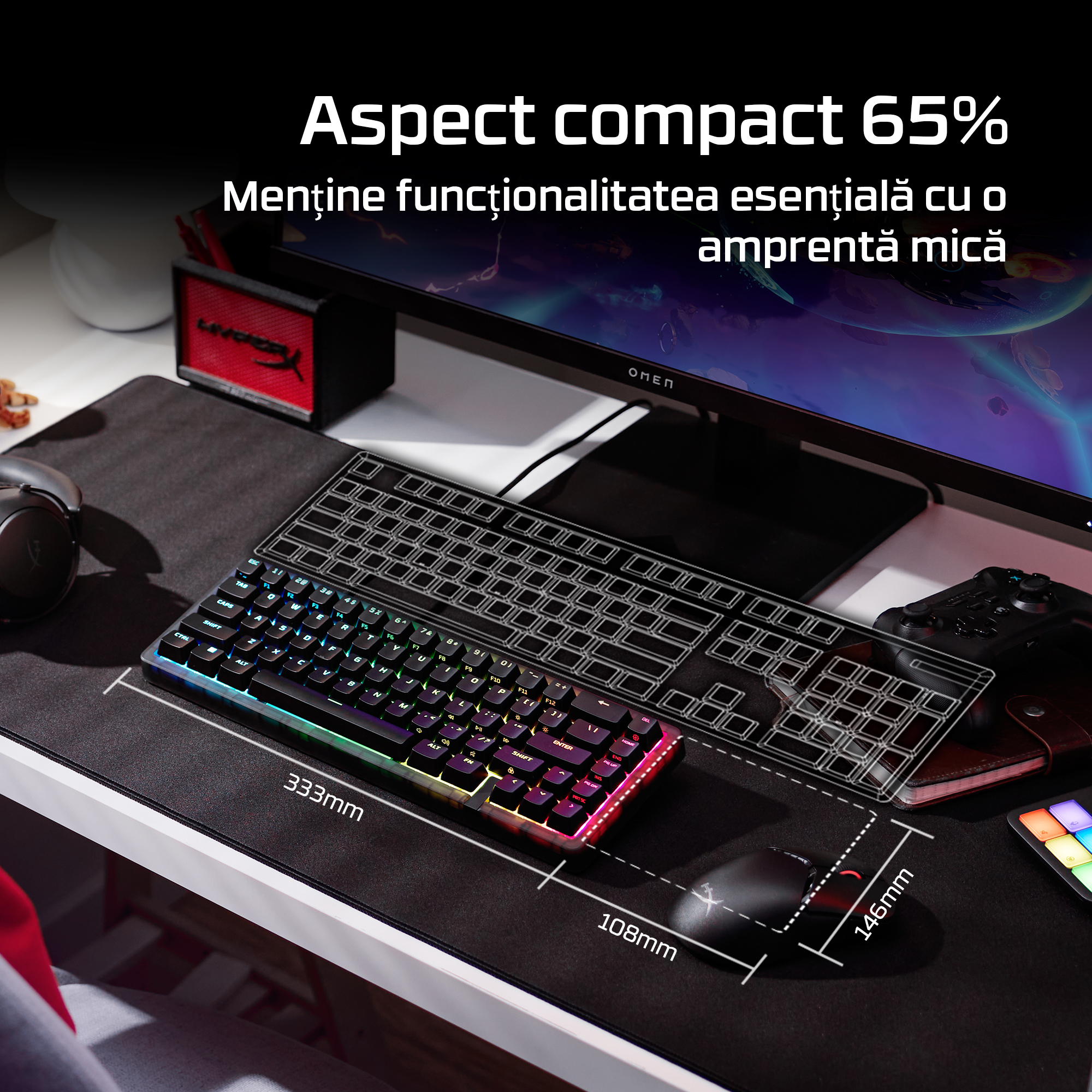 Tastatura HyperX Origins 2 65, negru"B4QS3AA" - imagine 9