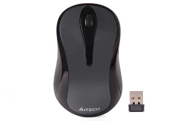 MOUSE A4tech, PC sau NB, wireless, 2.4GHz, optic, 1000 dpi, butoane/scroll 3/1, , gri, "G3-280A-GG" (timbru verde 0.18 lei)