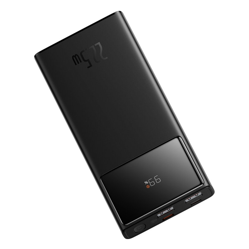 POWER BANK Baseus Star-Lord Digital, display, capacitate 10000mAh, 22.5W, 2 x USB; 1 x USB Type-C, total 5V/3A, negru, "PPXJ100001" (timbru verde 0.98 lei)